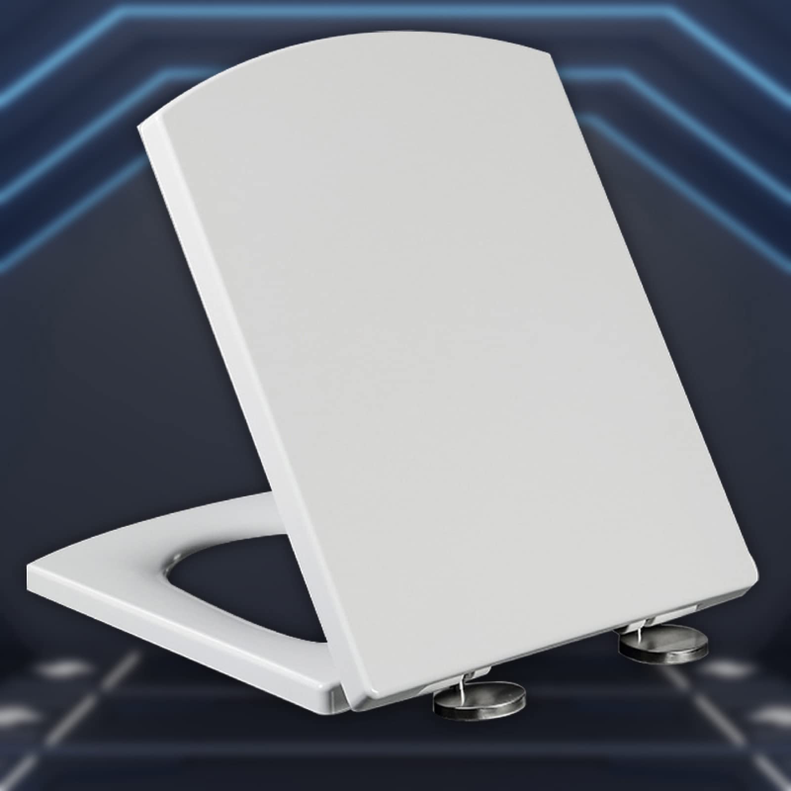 Dxpsxjl One Color Soft Close, Quick Attach, Non Slip Resistant, Adjustable Hinge, Lightweight, Durable, Portable, User-Friendly, Compact, Square, Toilet, Seat, White, Release