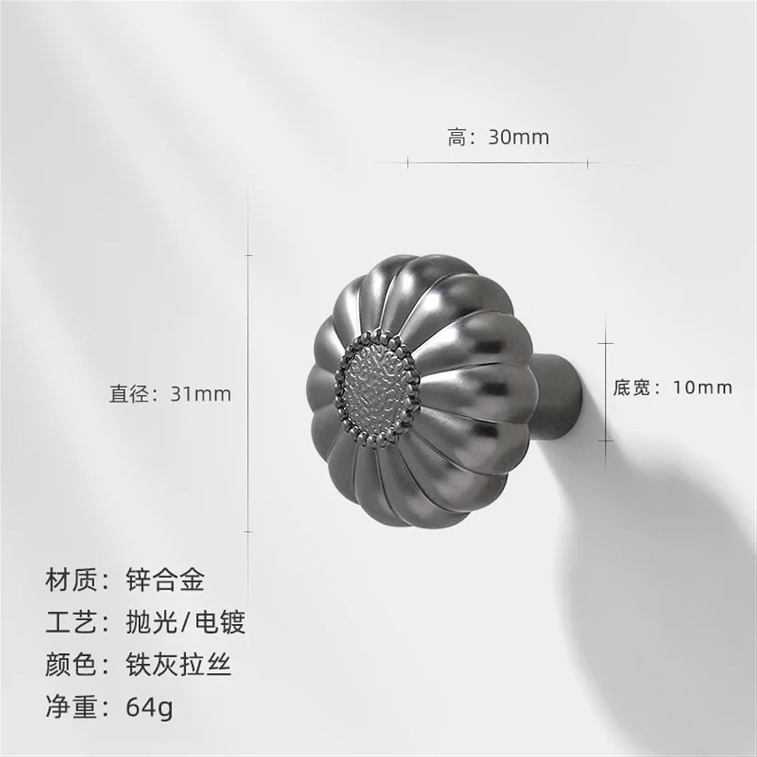 Modern Cupboard Handles Shape Cabinet Door Handles Zinc Alloy Drawer Knobs Pulls Kitchen Furniture Handle Hardware 1Pcs (Color : Dark Gray)