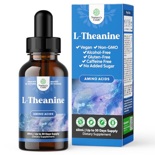 Image of High Absorption L-Theanine Liquid Drops - Nootropic Focus Supplement with L Theanine 200mg Per Serving and Chamomile Extract Supplement for Adults and Kids Relaxation and Focus - 2 Fl Oz