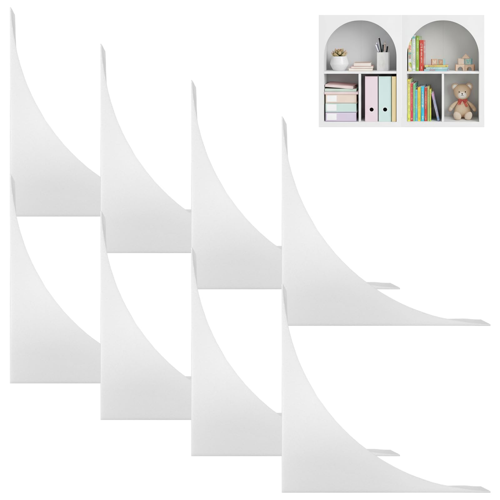 Photo 1 of 8-Pack Arch Corner Inserts Compatible with IKEA KALLAX, Modern Arched Cube Organizer Decor, Precurved Arch Way Kit, Peel and Stick for Home Office and Bookshelf Transformation