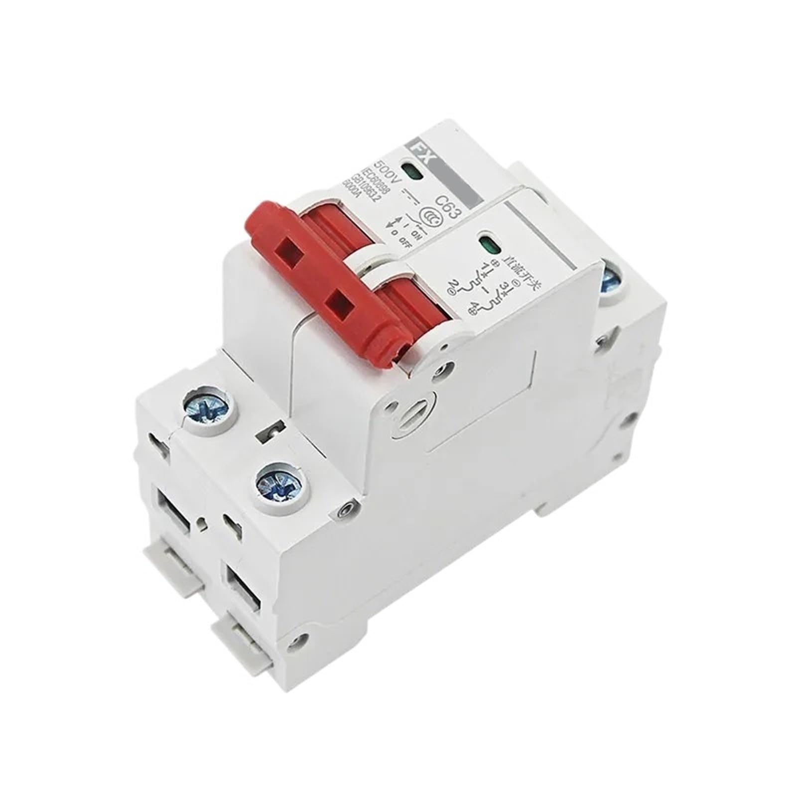 Wyłącznik solarny MCB 2P DC 500 V, 6A/10A/16A/20A/25A/32A/40A/50A/63A, przełącznik powietrza DC