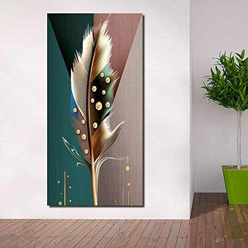 Diamond Painting Plume d'or Grande Taille pour Sublimer Votre Décoration de Chambre