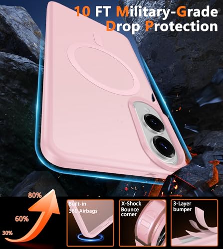 Image of FNTCASE for Samsung Galaxy S25 Edge Case: [Compatible with Magsafe] Translucent Matte Cases with [Screen Protector] Military Grade Shockproof Protective Magnetic Phone Cover (Pink 6.7 inch)