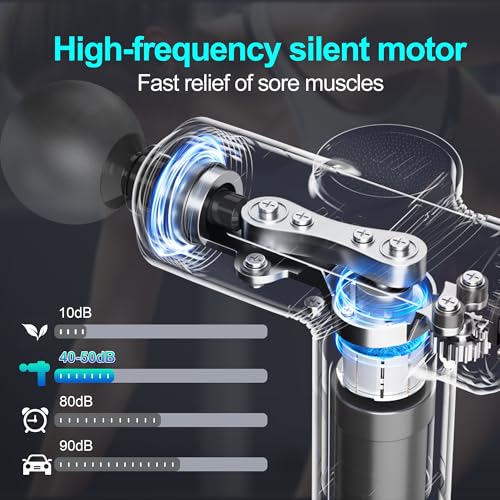 Image of LEERCON Mini Massage Gun,Portable Deep Tissues Muscle Massager, 4 Massages Head and 6 Speeds,Suitable Gifts for Fathers, Mothers, Women, and Men