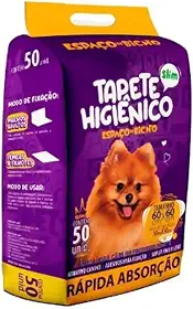 Tapete Higiênico Descartável Espaço de Bicho 60x60cm 50 unidades - Slim