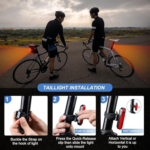 Image of Bike Tail Light 5LED Bike Rear Light Rechargeable Bicycle TailLight Rear Cycling Safety Flashers Blinking 4 Modes (Set A)