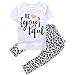 Baby Girls Short Sleeve Letters "be you tiful" T-shirt and Leopard Pants Outfit (70(6-12M))