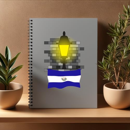 Carnet El Salvador Street Lamp Bricks A5 ligné au fini soigné