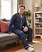 iClosam Schlafanzug für Herren mit Knöpfen Pyjama Baumwolle Kariert Pyjamas Langarm Schlafanzüge Männer Zweiteiliger Lang Nachtwäsche V-Ausschnitt Loungewear Winter