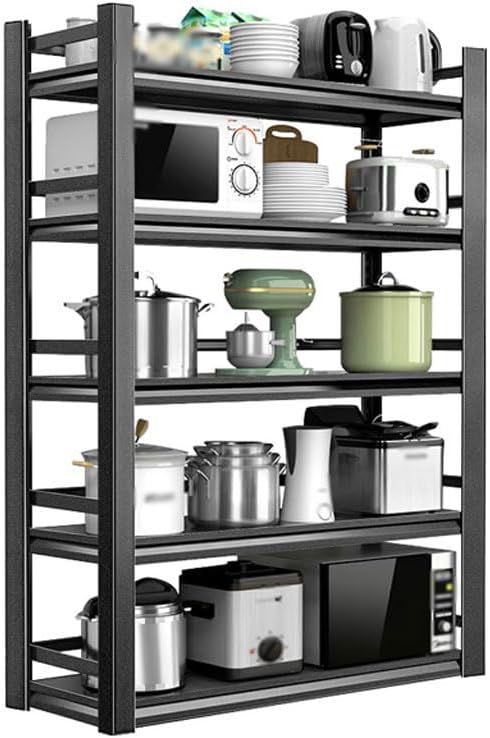 CHICKEN Pot and Pan Organizer Carbon Steel Kitchen Storage Rack Floor-Standing Fenced Storage Microwave Oven Balcony Living Room Storage Rack Kitchen Organizers and Storage