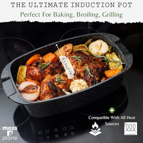 Roasting pan nonstick induction avec couvercle 6 quarts - 6