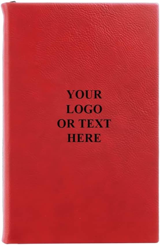 The Personal Exchange Custom Logo Journal Permanently Engraved Name 5 1/4" x 8 1/4" in Rustic Brown, Tan, Grey, Black, Pink, and Teal (Gray/Black)