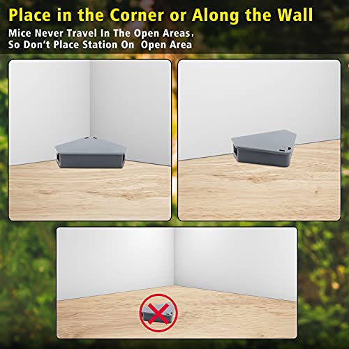 Mouse Station With Keys Grey 12 Pack, Key Required Mouse Stations, Mice Stations, Keeps Children And Pets Safe Indoor & Outdoor #TOP4