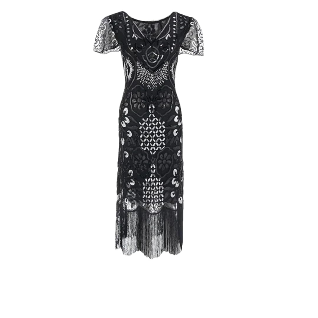 Cocktail Party Dress Women 1920S Flapper Dresses Vintage Embroidery Tassel Dress Dance Dress