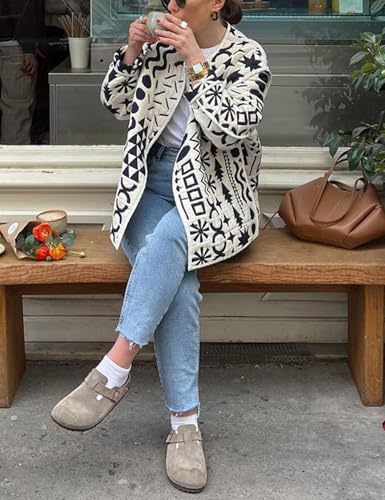 Yimoon Women's Quilted Lightweight Jacket Floral Print Padded Coat Button Down Puffy Cardigan Outwear(White-Medium)4