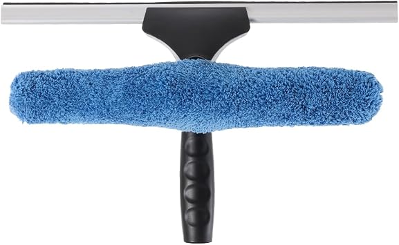 2-in-1 Window Squeegee and Microfiber Scrubber