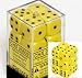 Chessex - D6 Opaque 6 Sided Dice (Set of 12) 16 mm Yellow with Black