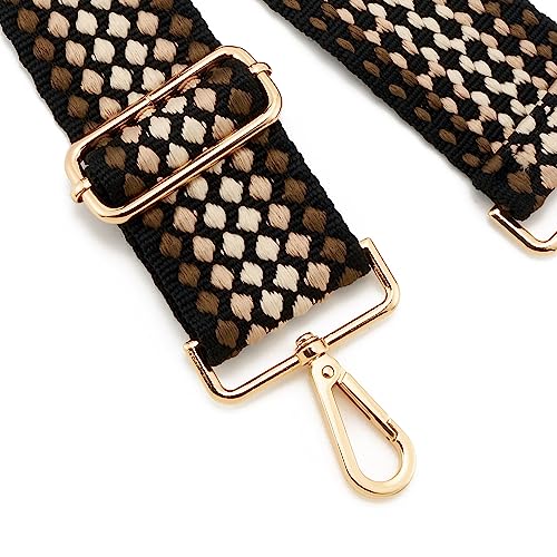 Image of Wide Shoulder Strap Adjustable Replacement Belt Guitar Style Crossbody Bag Handbag Strap Multicolor Canvas Straps(Wide:2in)(Color31)