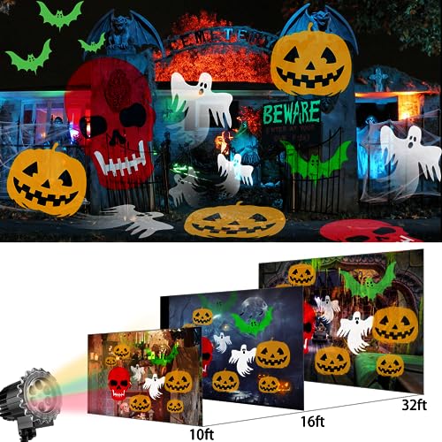 Luzes de projetor de Halloween mais brilhantes para ambientes externos 2024, decorações de Halloween