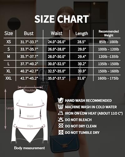 Image of MANGOPOP Womens Bodysuit Long Sleeve Crew Neck Body suit for Women Ribbed Bodysuits Shirts