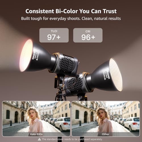 Image of amaran Halo 300x LED Studio Light Compact 305W Bi-Color COB Video Light