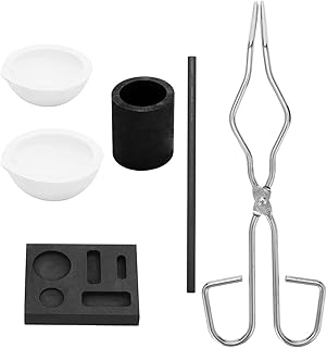 Graphite Crucible Set, 5 Pcs Ingot Mold Set, Graphite Torch Melting Casting Kit for Scrap Jewelry Metal Gold Melting Refining Forge