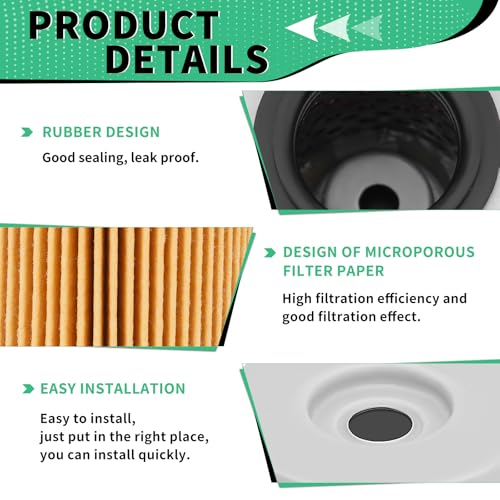 Image of 0800-011300 Oil Filter with O-rings Compatible With CFMOTO Cforce Zforce Uforce 1000 950 900 800 600 500 400 ATV /UTV Replace#: 0800-011300-00030 0800-011300-0004 (6 PCS)