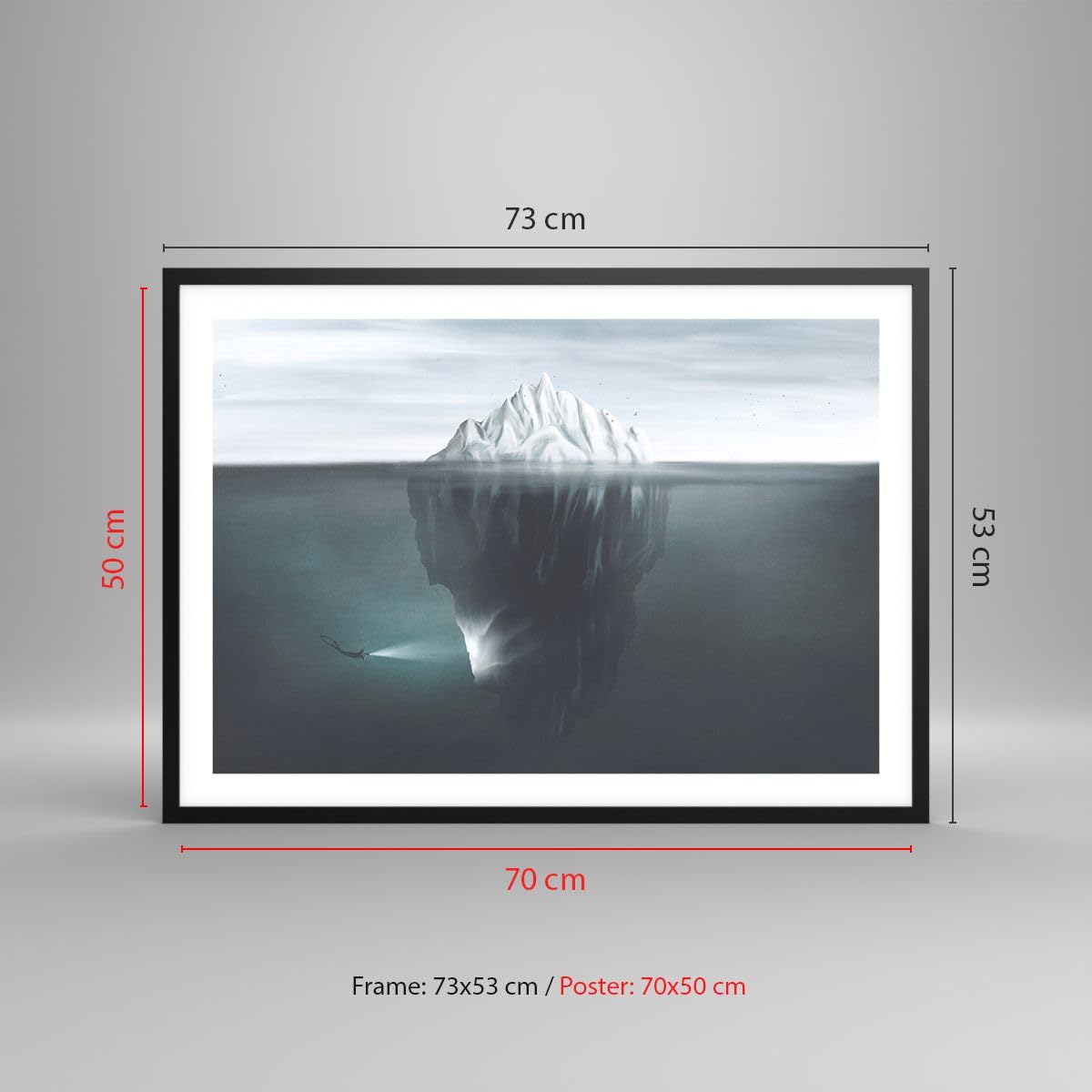 ARTTOR Poster da Parete 70x50 cm Cornice Nera Paesaggi Marino - 5951 - P2B