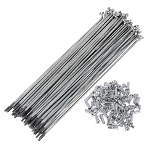 TUCKBOLD 72 Set 14G Bicycle Spokes 150mm Bike Wheel Spokes Carbon Steel Galvanized Silver Tone