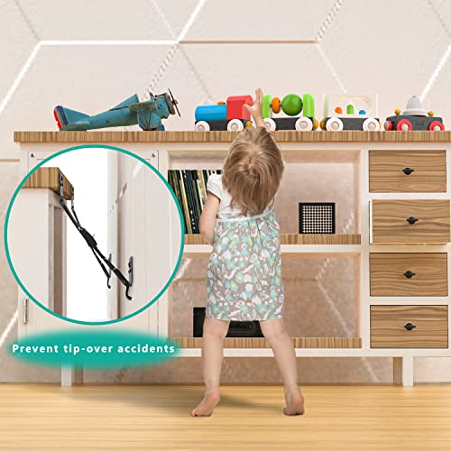 Wali Anti-Tip Straps, Heavy Duty Safety Protection Fit Most Flat Screen Tvs And Furniture (Tas001), 2 Pack, Black #TOP2