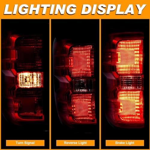 Tail Light Assembly Compatible with 2014 2015 Chevy Silverado 1500 2500HD 3500HD Right Passenger Side Taillight Brake Lamps Bulb and Harness by ALSSUIE - Used condition - Image 3