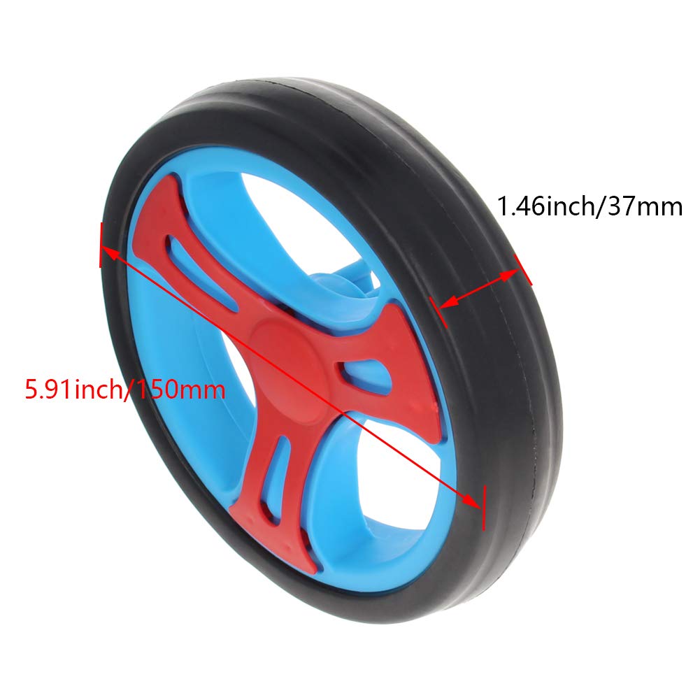 MroMax Lot de 4 poulies en plastique de 150 mm de diamètre avec trou de montage de 0,8 cm de diamètre