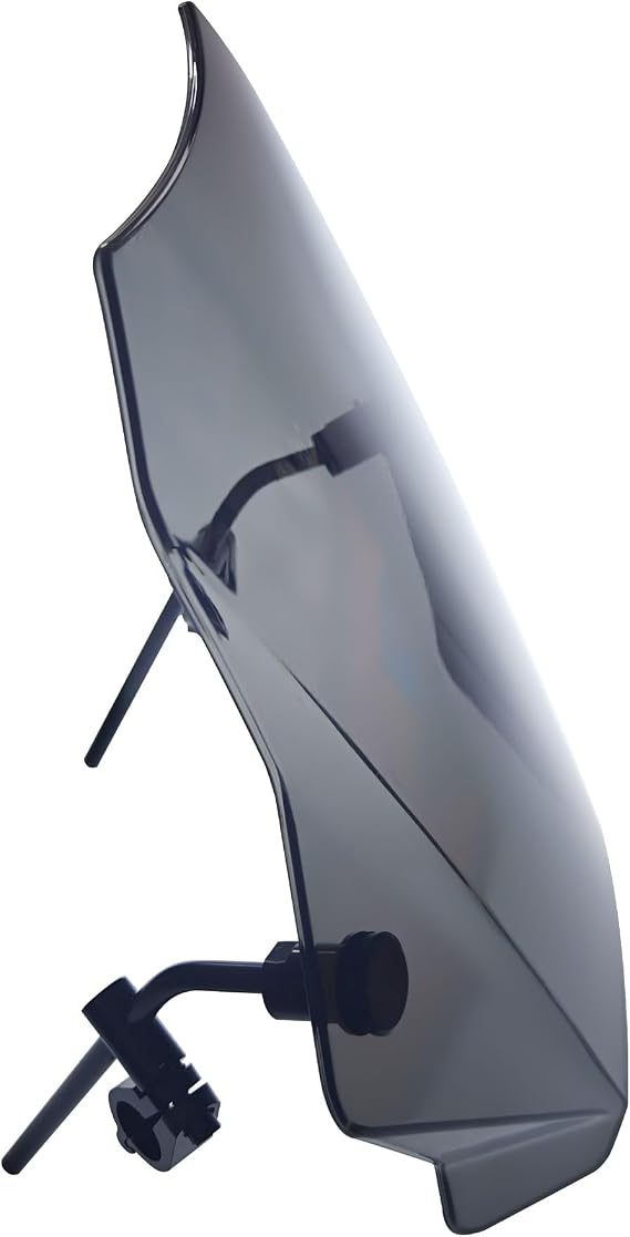 FATECIM 15.5 Smoke Motorcycle Windscreen Windshield Motorbike Wind Deflector Flyscreen Universal for Harley Davidson Honda Kawasaki Suzuki Triumph Yamaha Indian Victory with 7/8 or 1 Handlebars