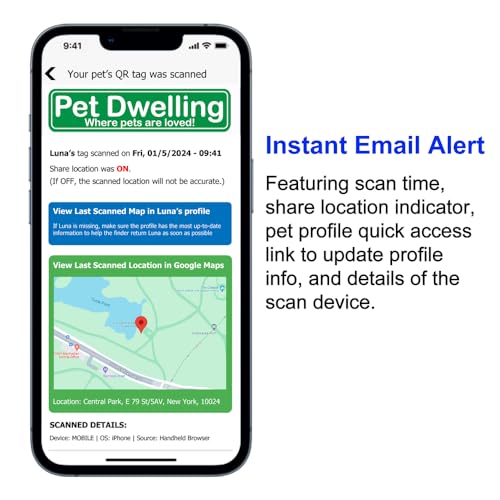 Pet Dwelling Etiqueta de identificação de animais de estimação com código QR da série Gem para cães