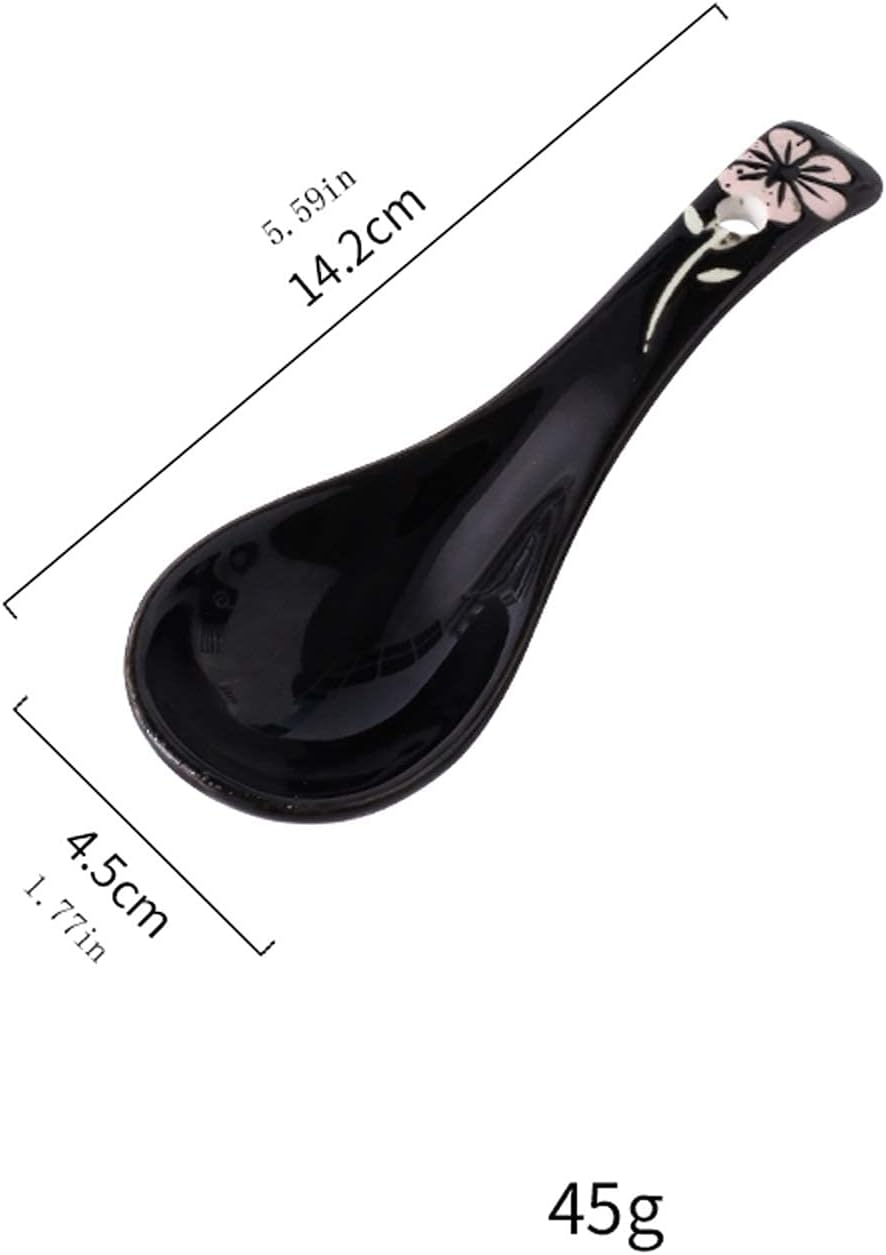 Dinner Spoon Set Small Soup Spoon Ceramic Spoon Restaurant Small Spoon Porridge Spoon Soup Spoon Creative Kitchen Tableware Rice Spoon Dinner Spoon/Soup ladle (Color : F) (H)