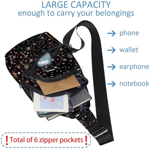 Sac à dos à bandoulière multicolore Starlight Magic Stick avec sangle réglable - 5