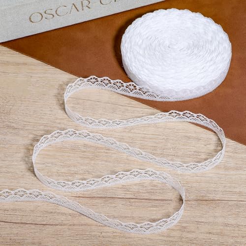 White Lace Ribbon Roll 30 Yards Sewing Crafts Lace Trim for Gift Wrapping Sewing Crafts Wedding Dress Decoration