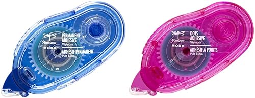 Tombow Aplicador de adhesivo permanente mono, 13 pulgadas por 472 pulgadas (62106) y 62147 aplicador de puntos monofónicos. Cinta fácil de usar para