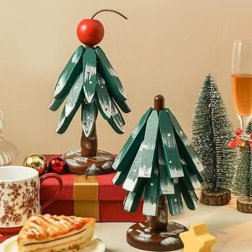 Dessous de verre sapin de Noël bois comme cadeau de table original - 7