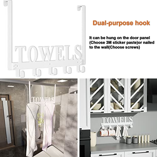 Joyoldelf Over Door Hooks Hanger, Door Hooks Without Drilling, Door Hanger for Hanging Coats Towels, Hats, Clothes - Image 2