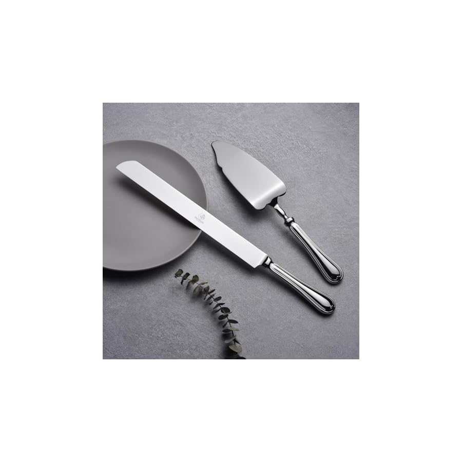 2-Piece-Wedding-Cake-Server-Set1810-Stainless-Steel-Dessert-Set-Pie-Server-Cake-Cutter-Knife-for-BirthdayAnniversaryHolidayBaby-ShowerParty OTW PAVILION 2 Piece Wedding Cake Server Set,18/10 Stainless Steel Dessert Set Pie Server Cake Cutter Knife for Birthday,Anniversary,Holiday,Baby Shower,Party