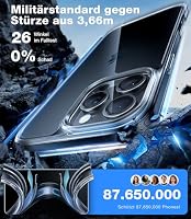 TORRAS Guardian für iPhone 16 Pro Max Hülle Bruchsicher Echter Militärschutz Anti-Gelb Glaskar Handyhülle iPhone 16 Pro Max Case Kratzfest Stoßfest Schutzhülle Dünn Cover Transparent – Ansicht 3