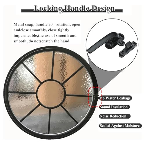 Ventana giratoria 360° redonda de aluminio y vidrio templado empotrada para dormitorios 8