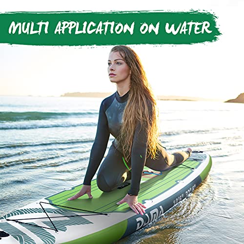 Dama Premium Inflatable Stand Up Paddle Board (6 Inches Thick) With Durable Sup Accessories, Wide Stance, Surf Control, Non-Slip Deck, Paddle And Pump (New Adventure Green10'6"*32"*6") #TOP4