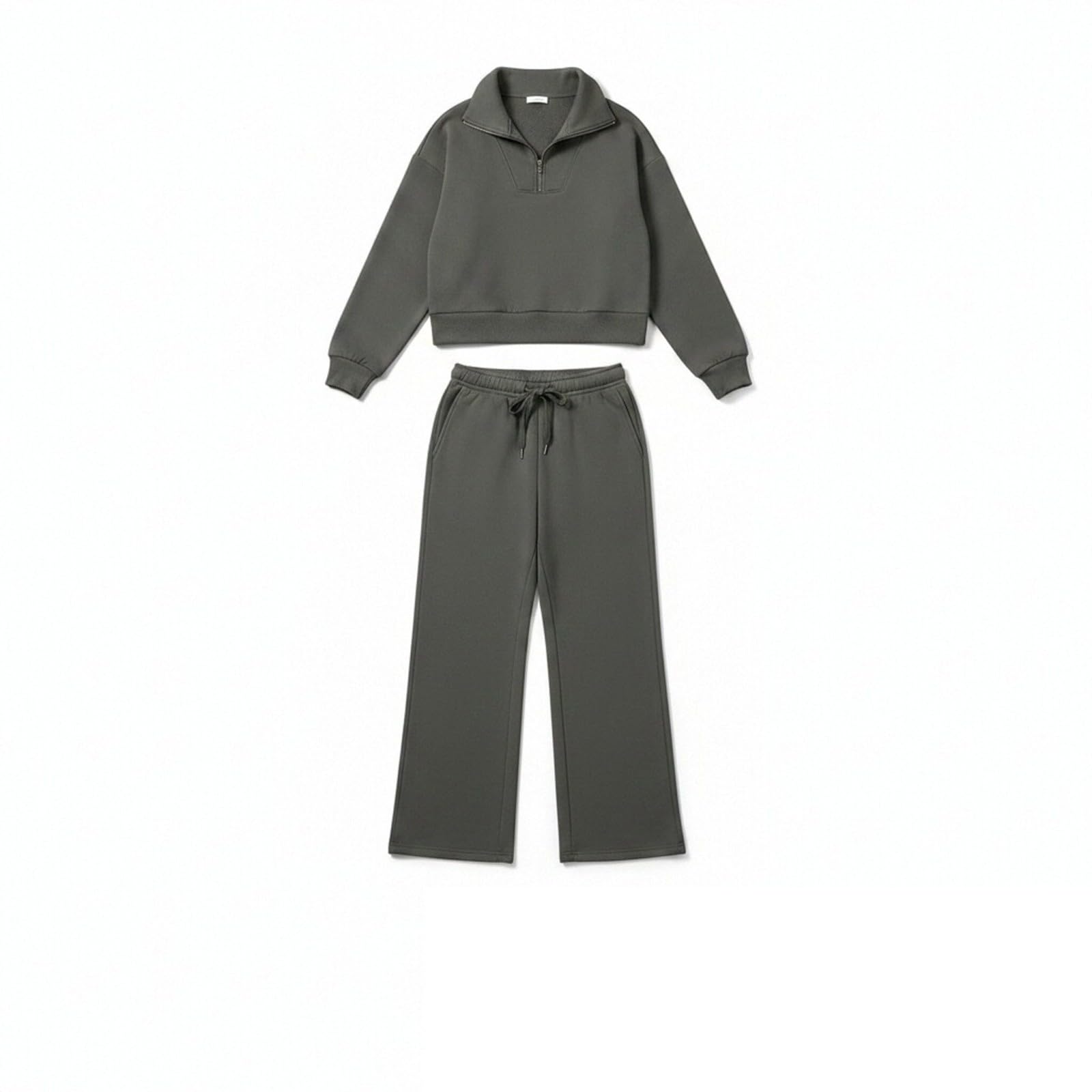 Jogginganzug Baggy Damen Zweiteiler Set Casual Trainingsanzug Loungewear | Einfarbig Langarm Sweatshirt Mit ReißVerschluss Und Sporthose Outfit Freizeit Sportanzug Streatwear FüR Winter