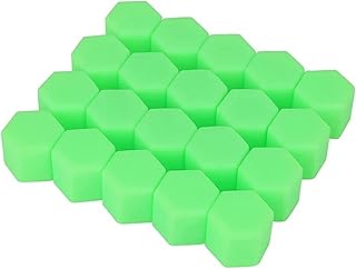 20 piezas de 17/19/21 mm para tuercas de coche, cubiertas de gel de sílice, tuercas de rueda, tornillo decorativo para neumáticos, tapones de tuerca de rueda antióxido (color: verde, tamaño: 21 mm)