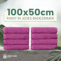 NatureMark Handtücher - Set mit 8 Stück – 100% Baumwolle, Weich & Saugfähig, Premium Qualität für Badezimmer, Spa und Fitness, 50 × 100 cm, Pink – Ansicht 3