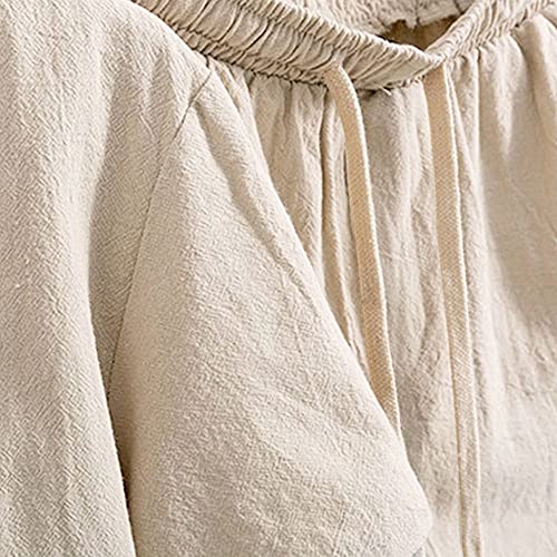 Vêtements d'été pour hommes t-shirt manches courtes short lin léger uni