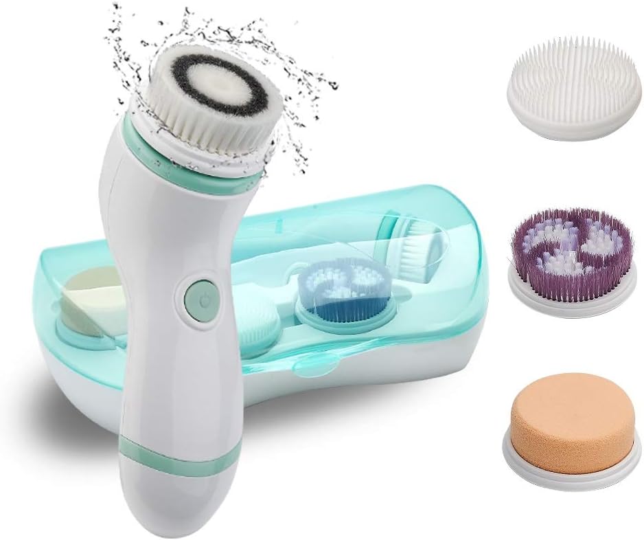 Facial Cleansing Brush, Electric Waterproof Skin Face Body Rotating Cleanser Brush