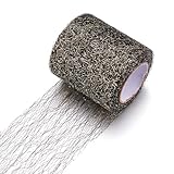 Cheriswelry 20Yards 3Inch Wide Spider Web Lace Net Black Deco Mesh Ribbon Roll Hollow Tulle Fabric Web Ribbon for DIY Gift Flower Packaging Skirt Making Home Decor Crafts